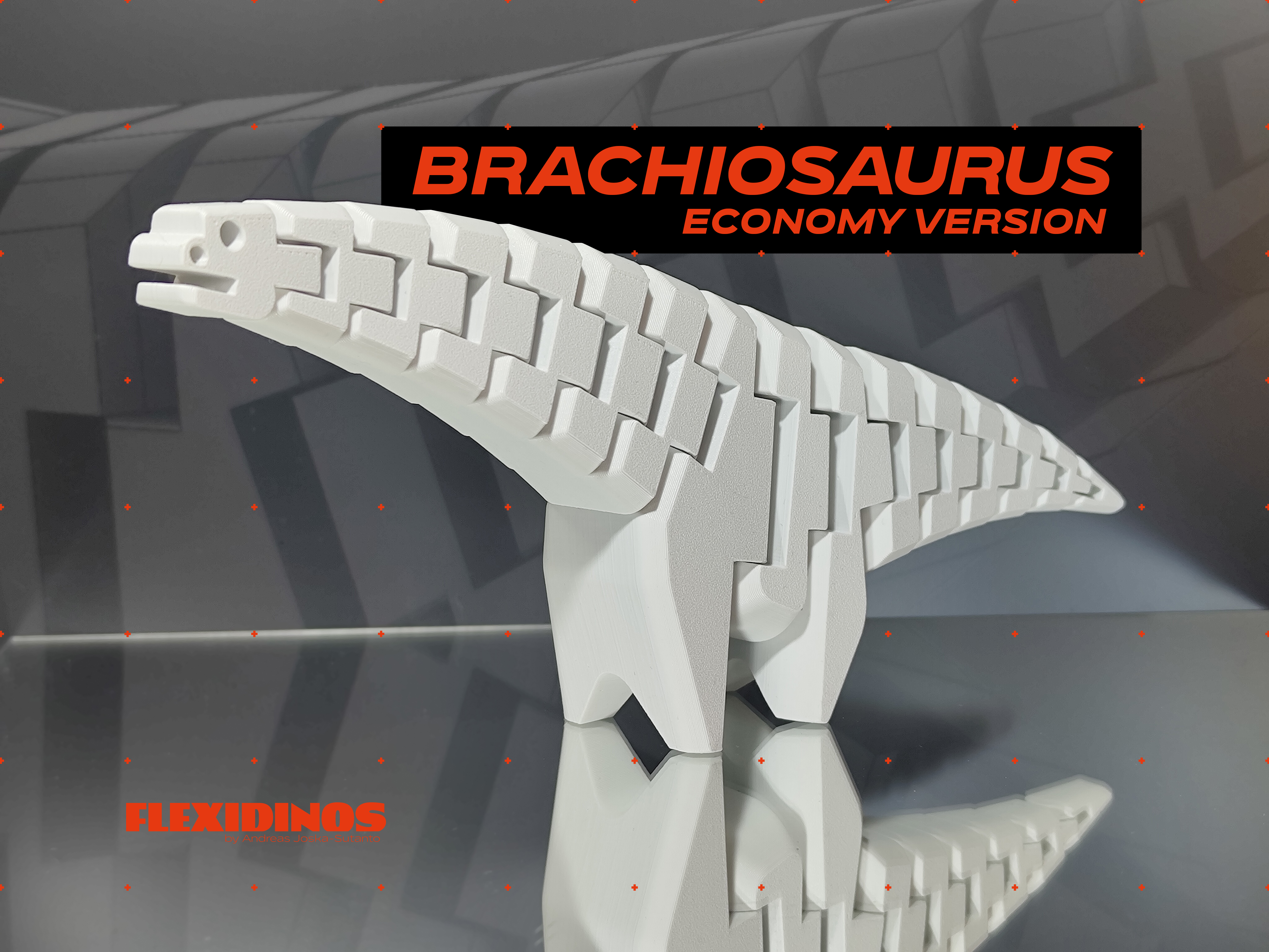 FlexiDinos Ginko the flexi Brachiosaurus print in place articulated dinosaur - Free version