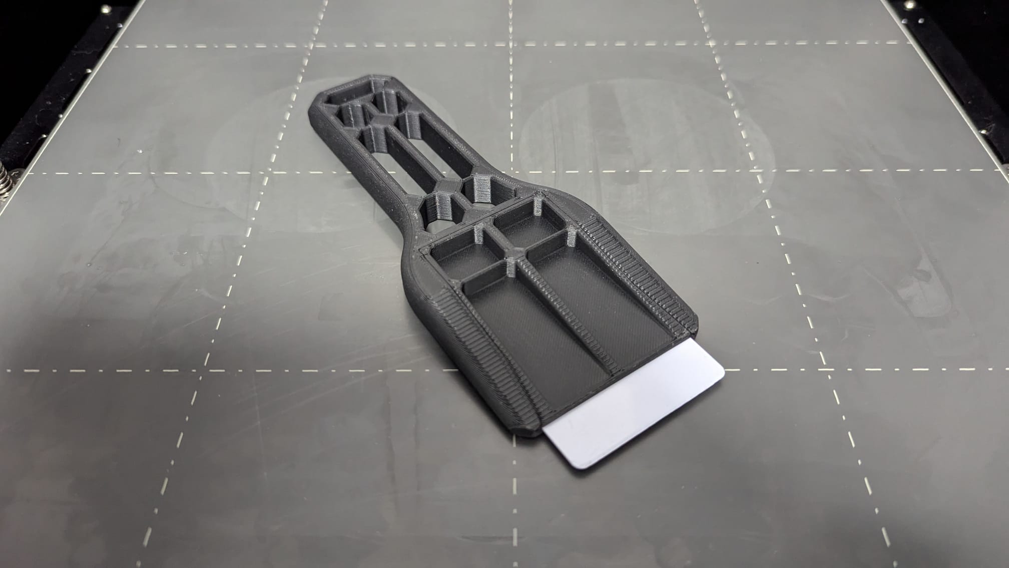 Exchangeable Printbed Scraper with plastic card