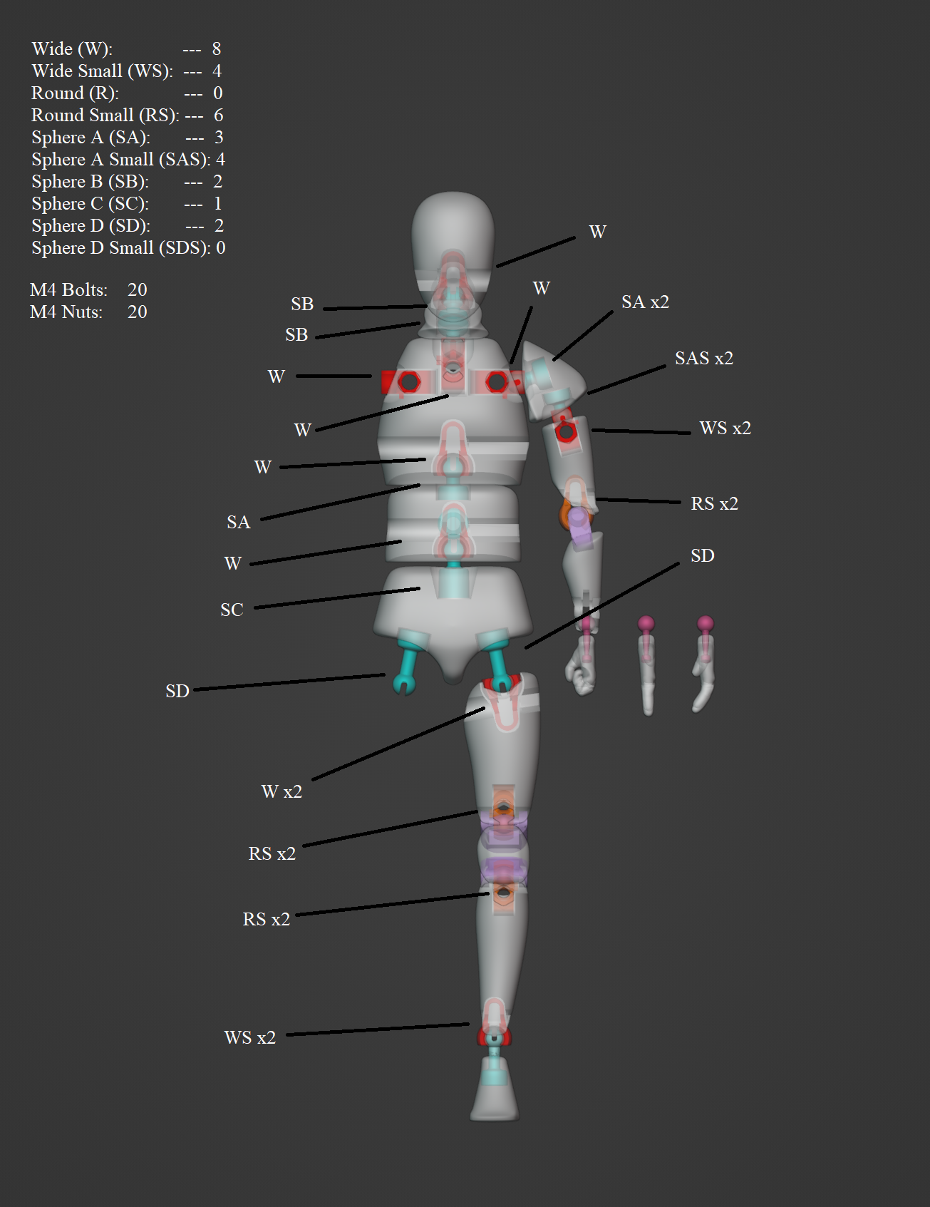 Articulated Posable Puppet for Sculpting (+ stand) by OffSetEyeBrow | Download free STL model ...