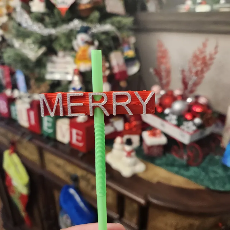 Christmas Candy Canes Straw Topper STL File for 3D Printing