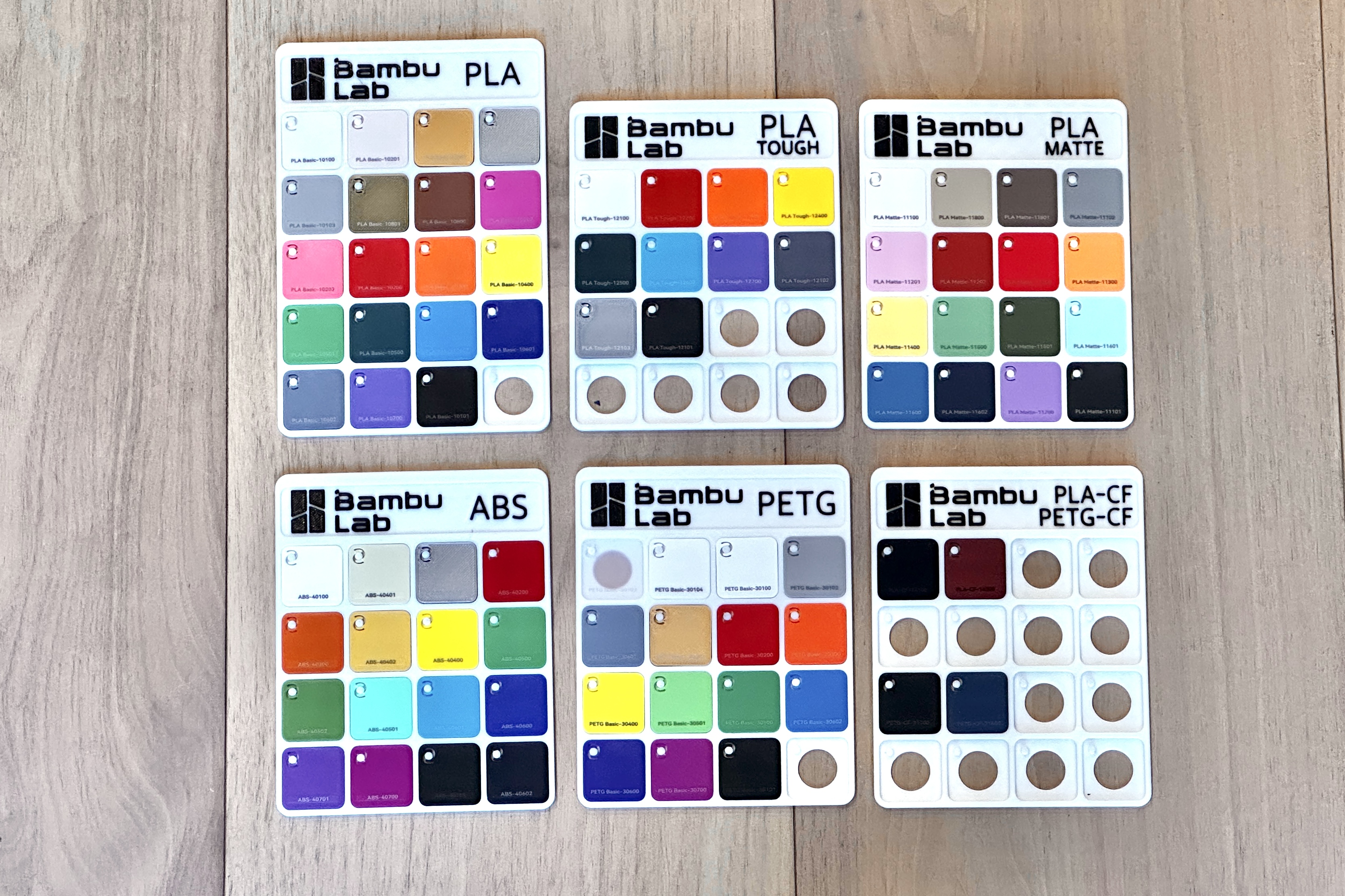 Bambu Lab Filament Swatch Labeled Display Plates