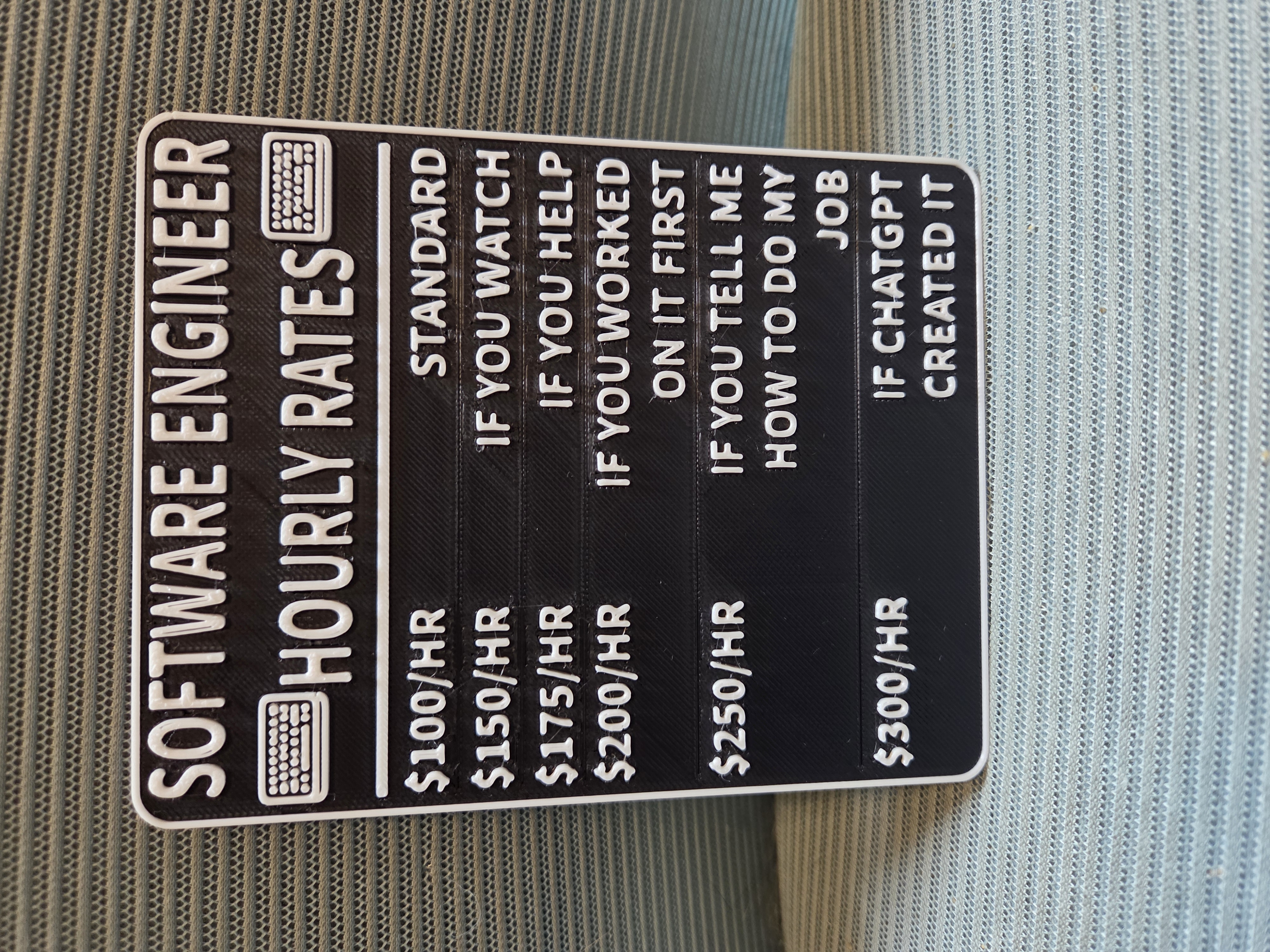 Software Engineer Hourly Rates Sign - ChatGPT