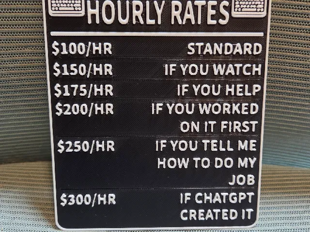 Software Engineer Hourly Rates Sign - ChatGPT