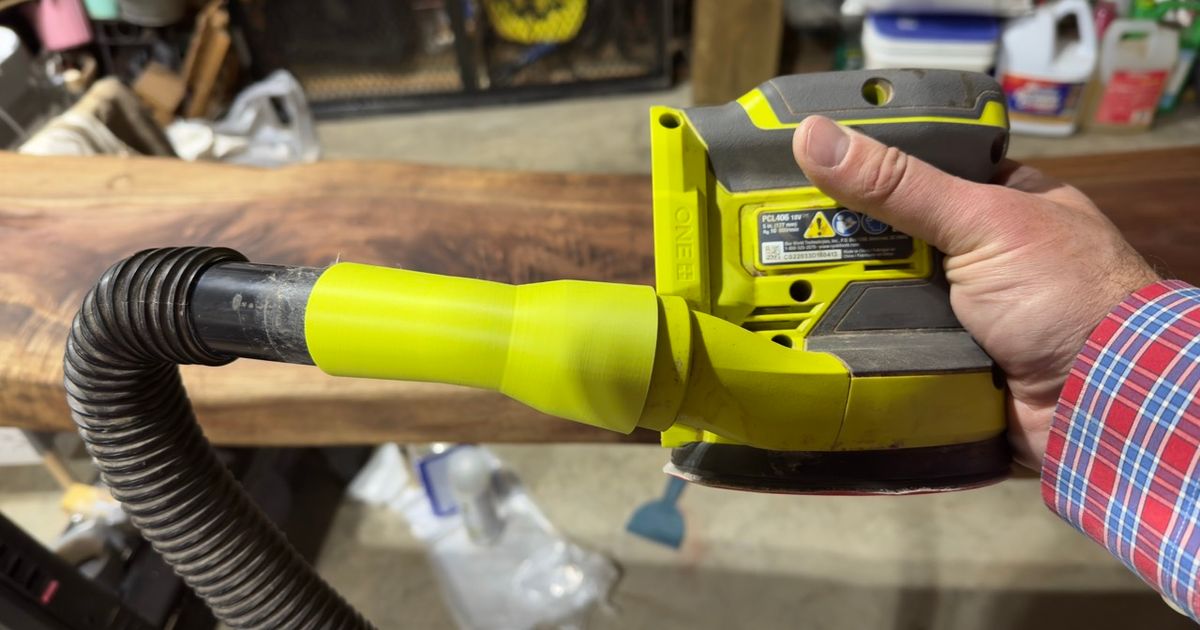 Ryobi orbital sander vacuum adapter by jadam Download free STL model