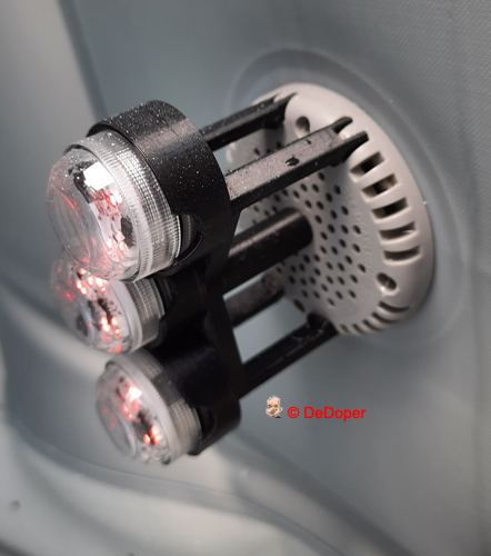 Led light holder on the water filter outlet of the inflatable mspa hot tub