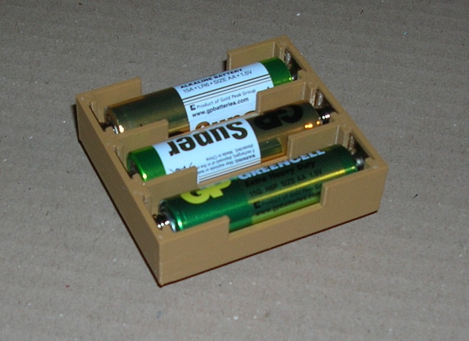 Battery box for three 1.5V AA batteries in series connection by Jiří
