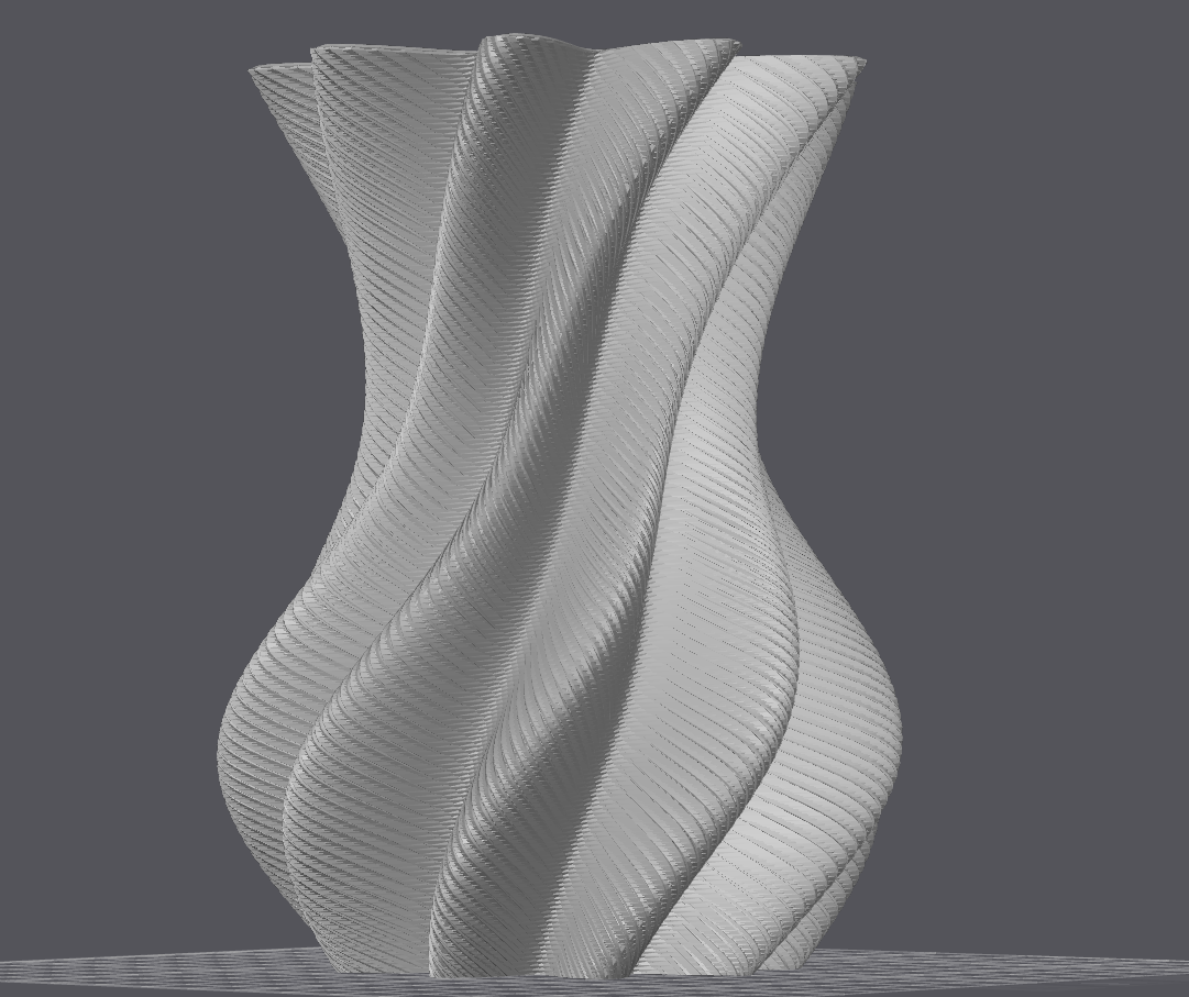 Smooth Waved and Twisted Single-Stripped Vase