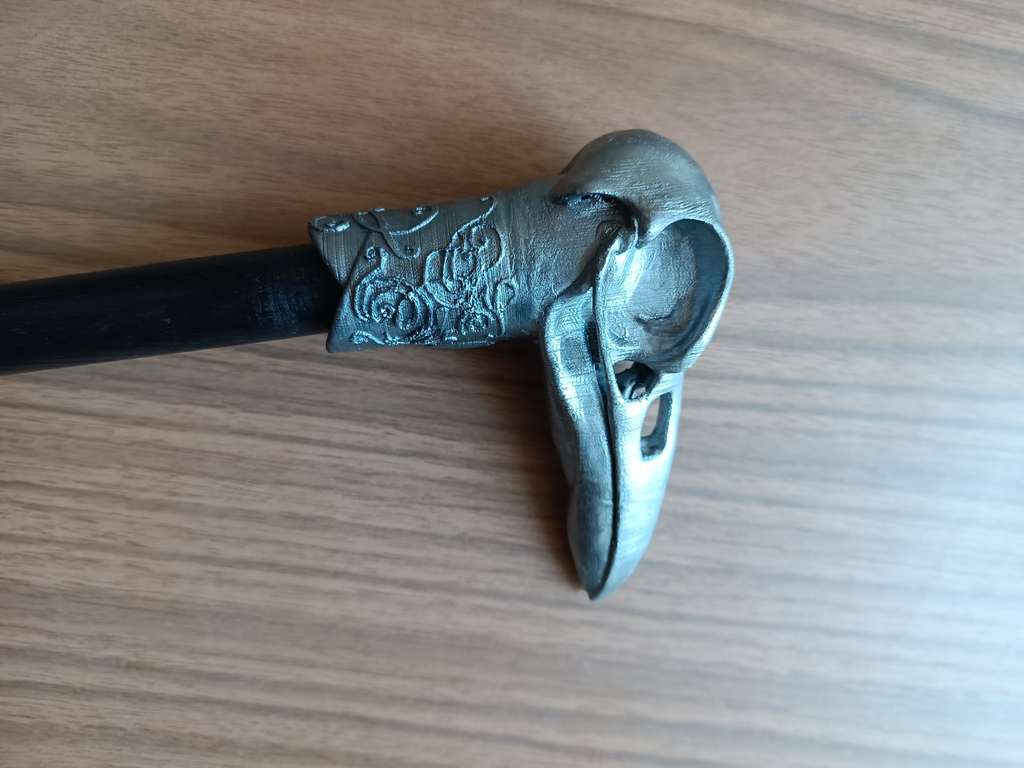 Cane topper and ferrule raven skull (Kaz Brekker book cosplay)