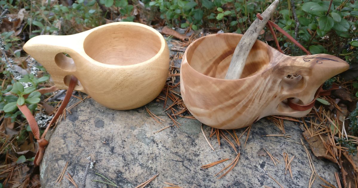 Kuksa cup made of olive wood