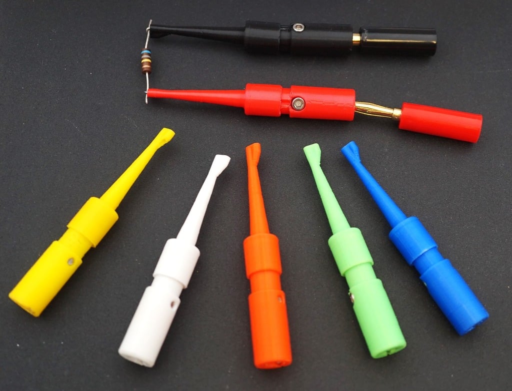 Electrical clip probe with banana (4mm) connector