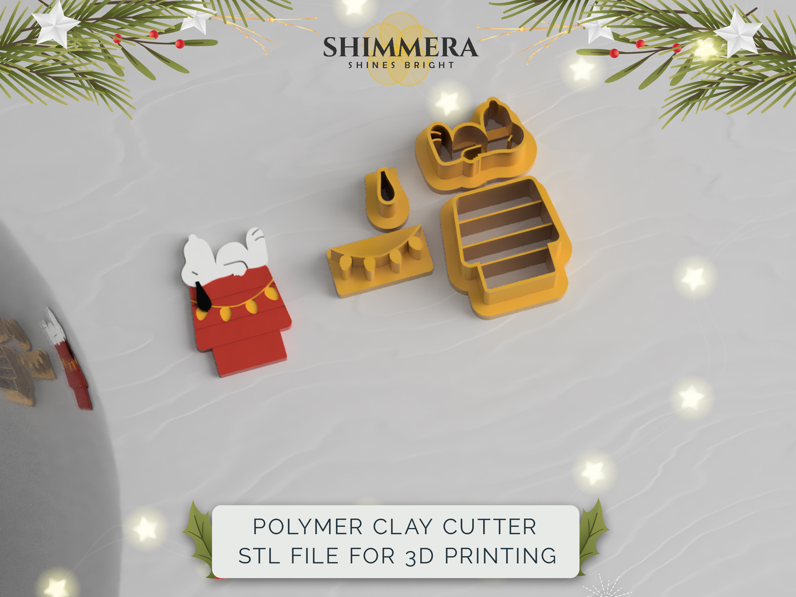 Snoopy Christmas Polymer Earring Clay Cutter
