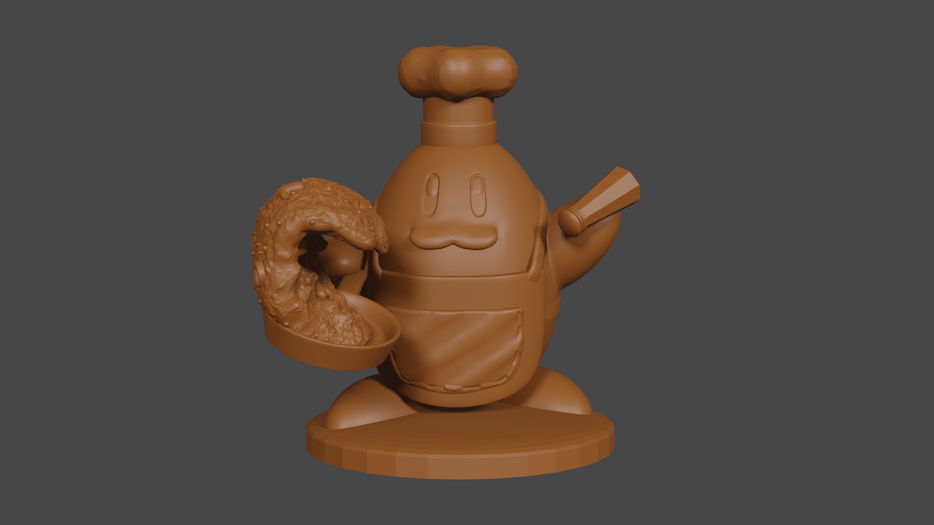 Kirby inspired, Chef Kawasaki, Tabletop DnD miniature