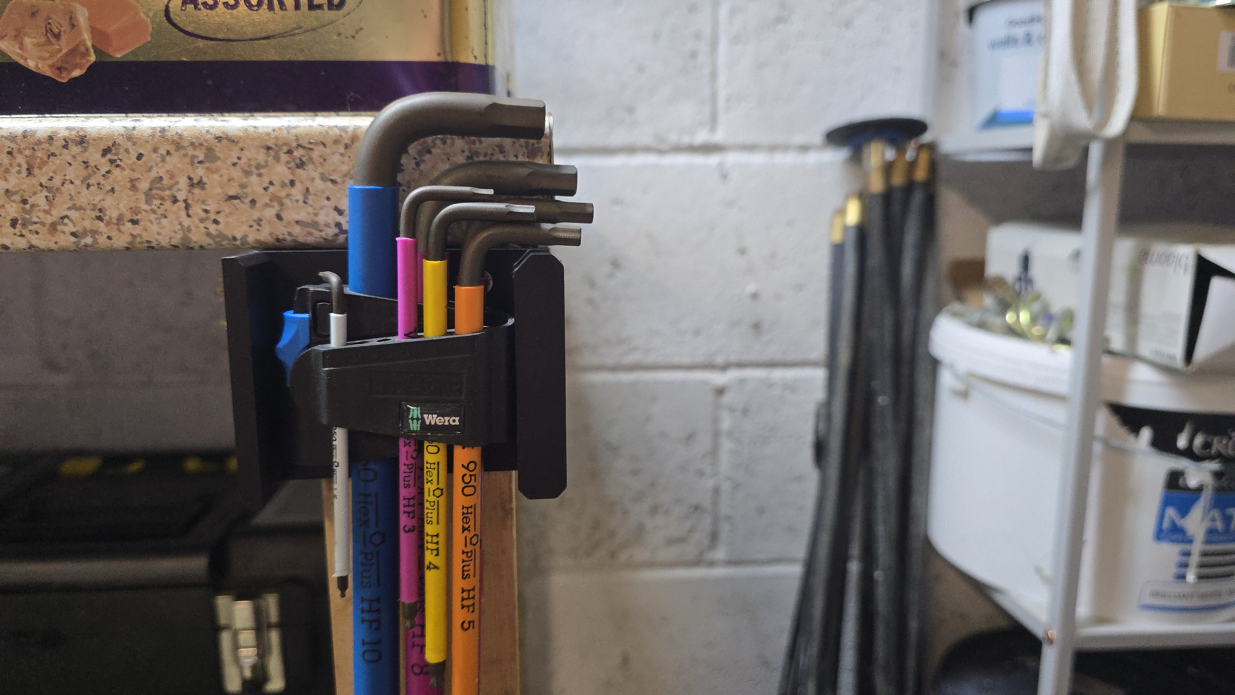Wera 9-Piece Allen Key Wall Mount Holder (Screw-On)