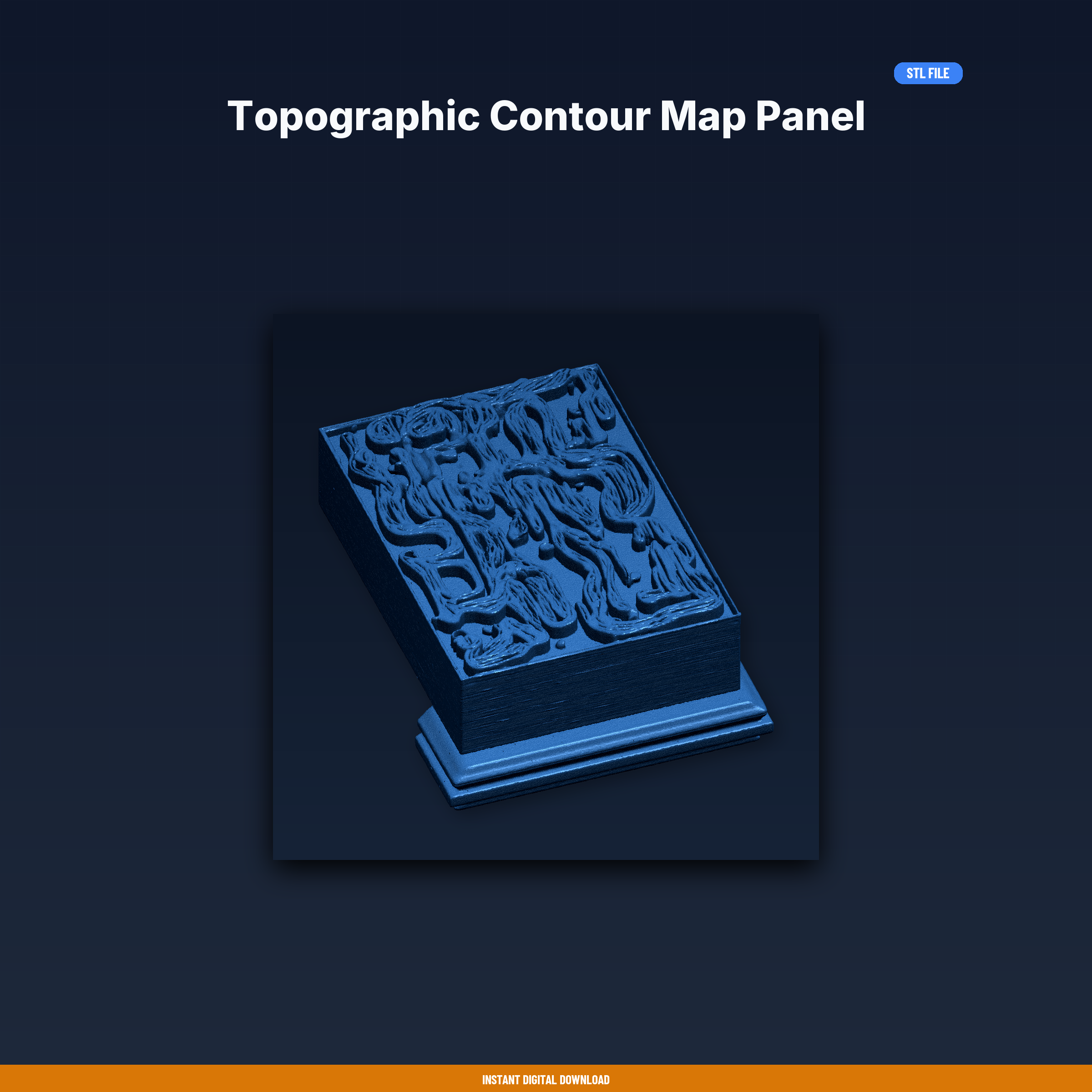 Topographic Contour Map Panel - 3D Printable STL File