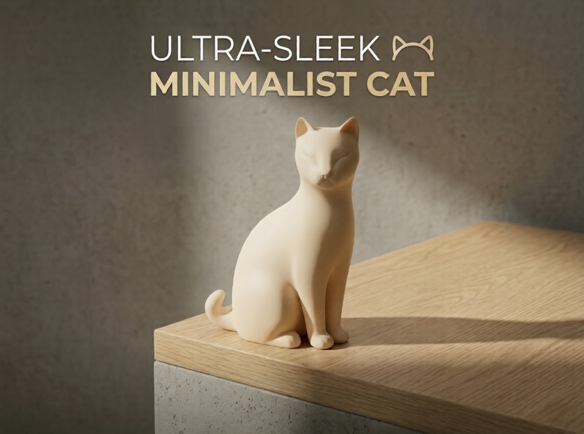 Minimalist Cat Statue