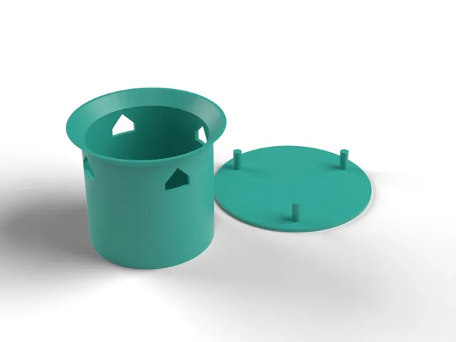 Slug Trap - Beer Trap with Rain Cover to Protect Lettuces and Hostas, No Supports (OpenSCAD)