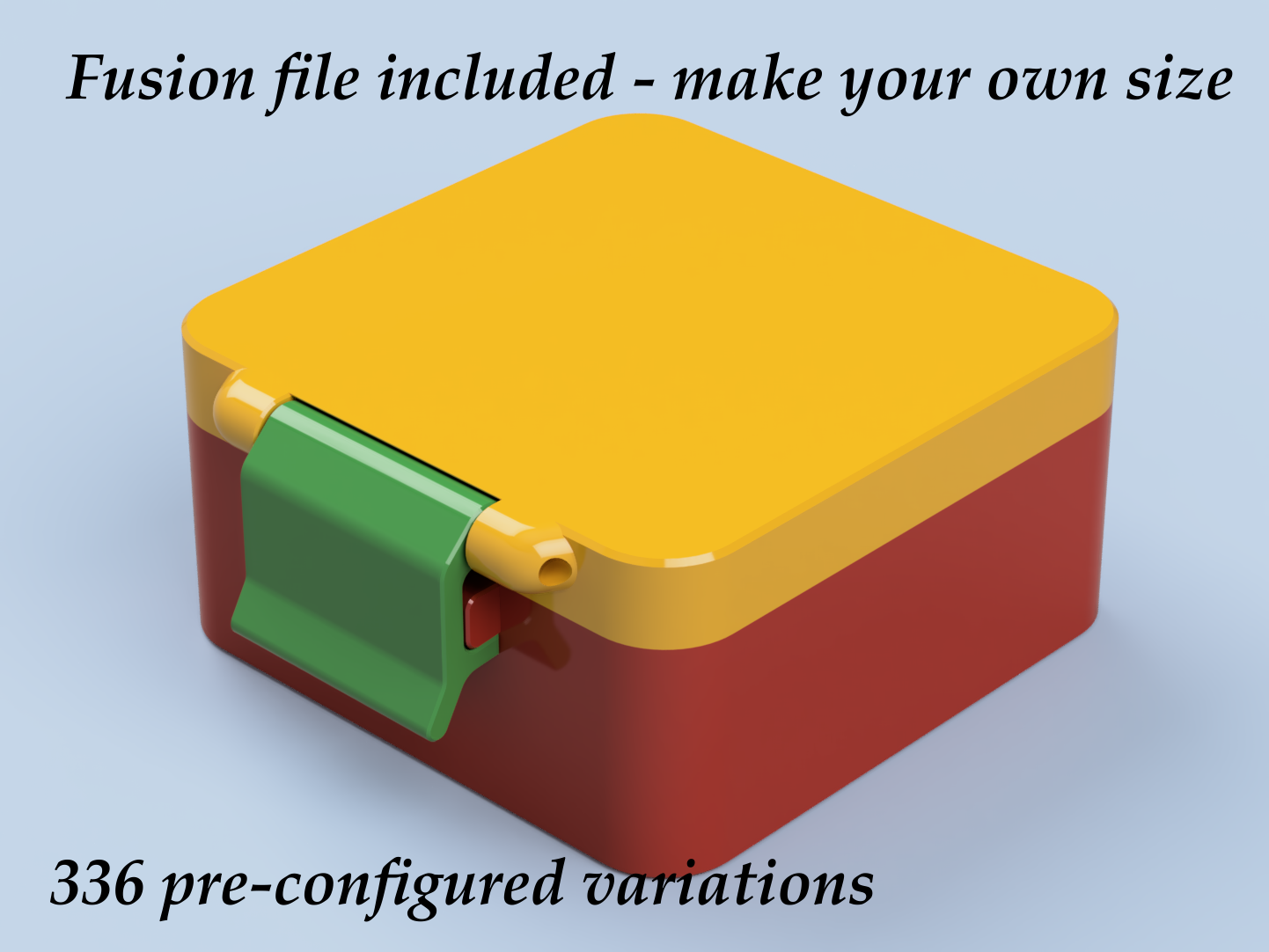 Configurable box with fastening lid - Konfigurierbare Box mit Deckelschließe | Fusion file
