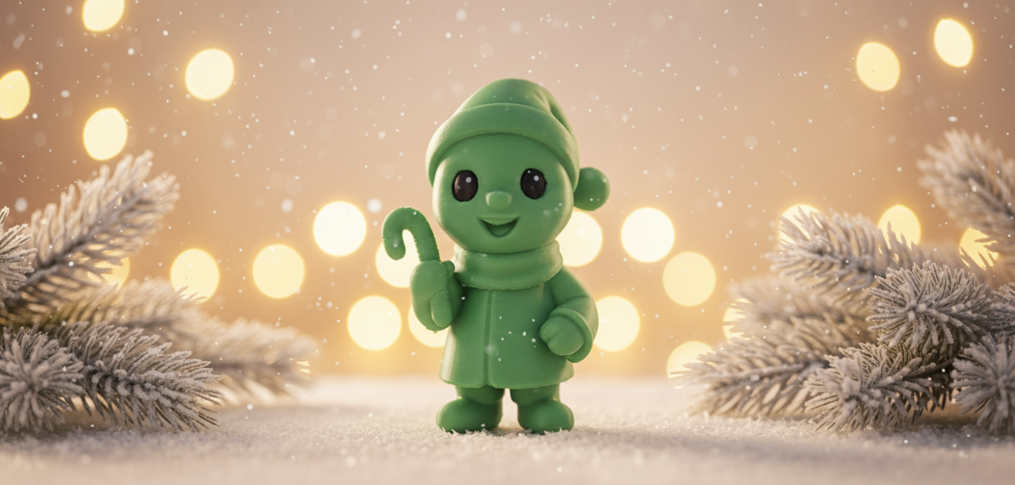 Child with Candy Cane and Scarf Holiday Figure