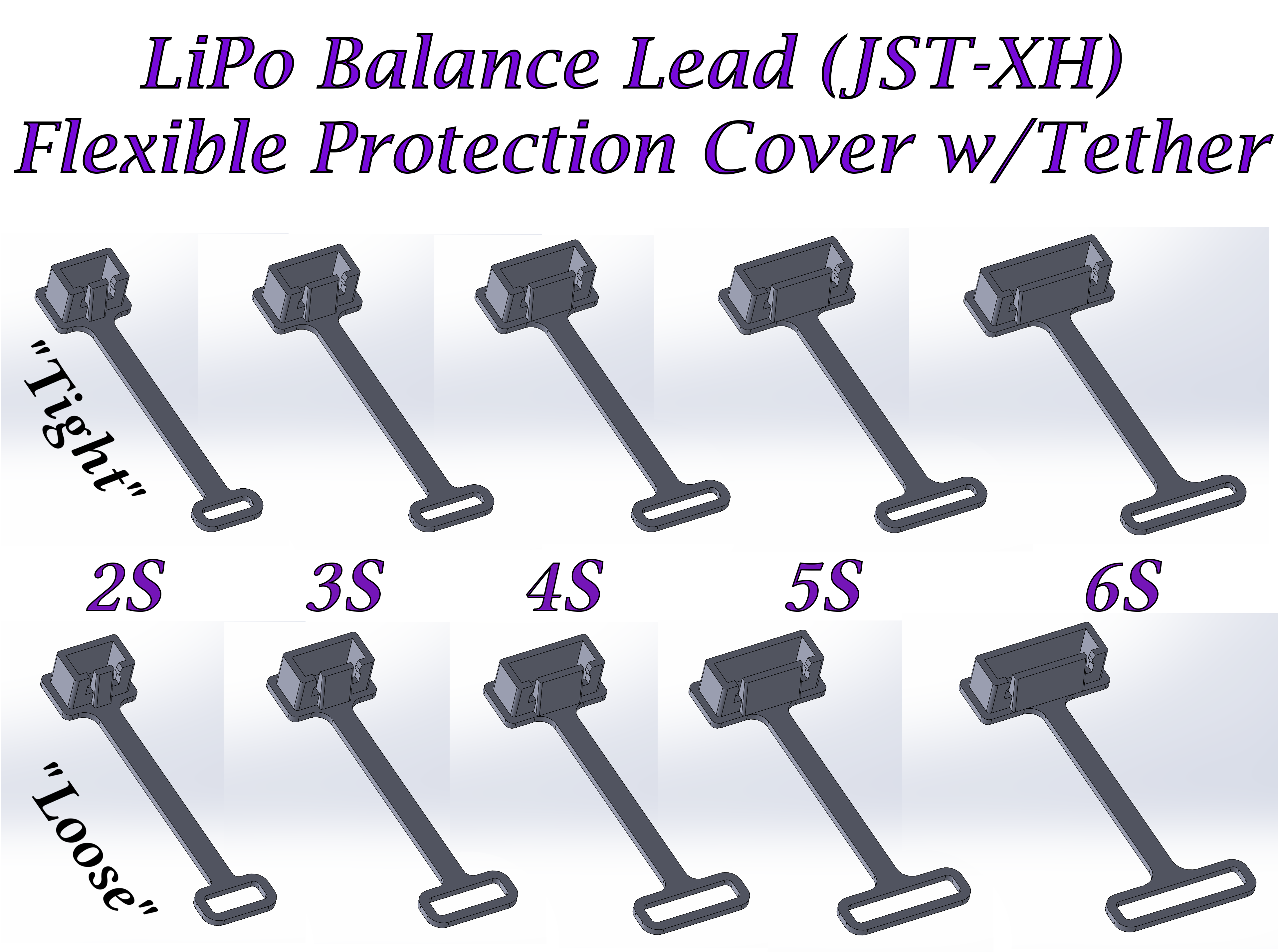 Flexible JST-XH Cover w/Tether (LiPo Balance Lead)