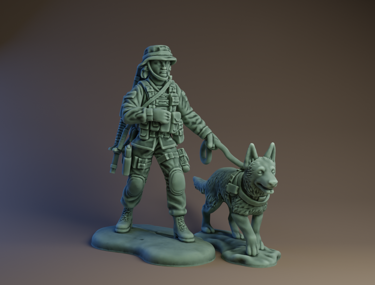 Little Green Army Woman : Military Dog Handler