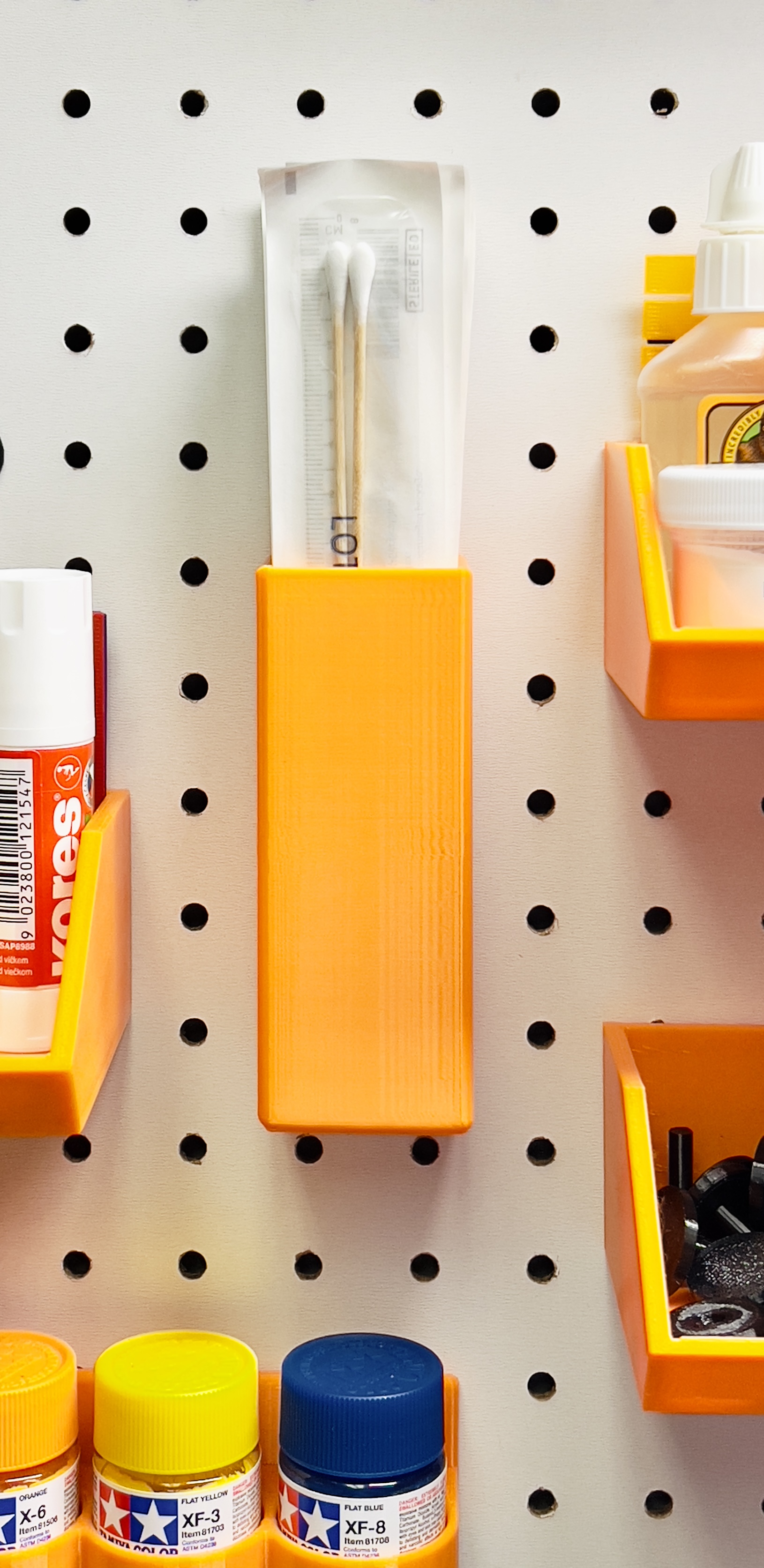 6" Cotton Swab or Zip Tie Holder for 1" pegboard