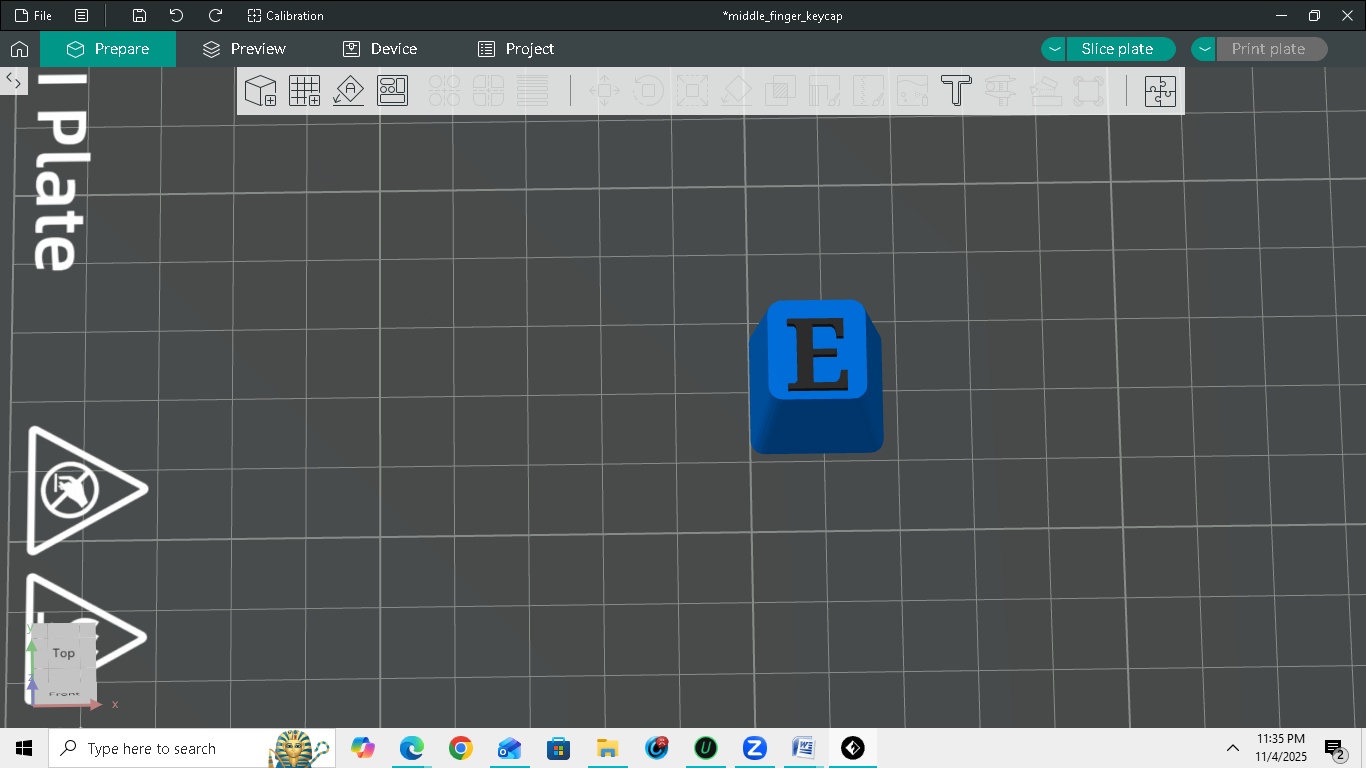 "E" keycap