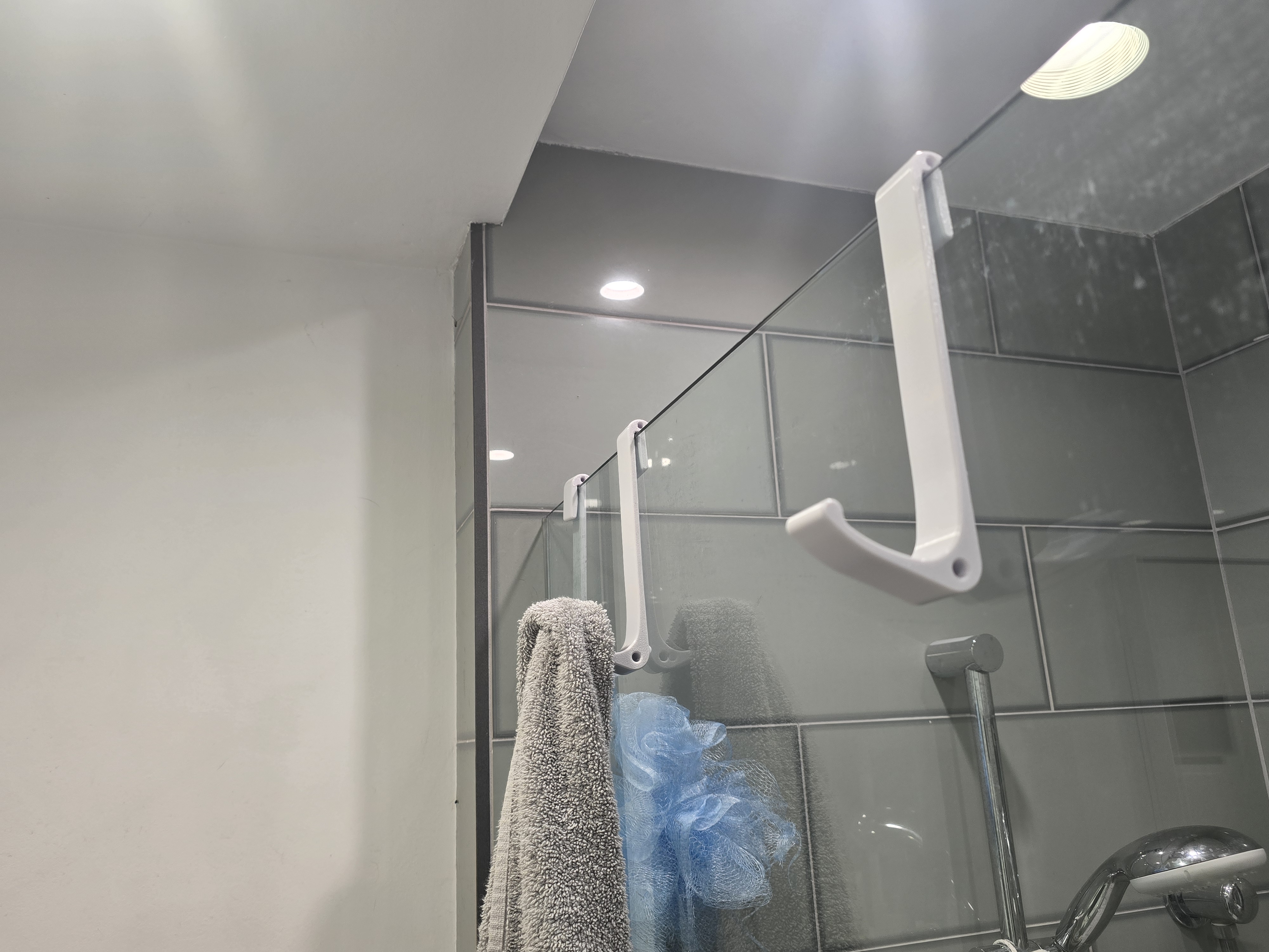Parametric - A Better Shower Hook: Shower Glass Towel Hook/Hanger