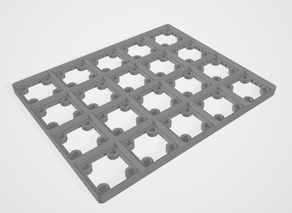 Gridfinity minimal magnetic screw together base plate (M2 bolts) (5x renders)