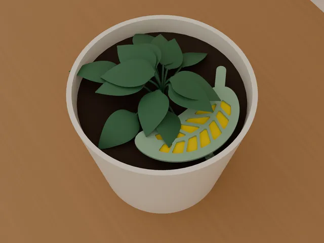 Fungus Gnat Trap Leaf for Houseplants – Holds a Yellow Sticky Card Just Above the Soil, 12/15/19 cm