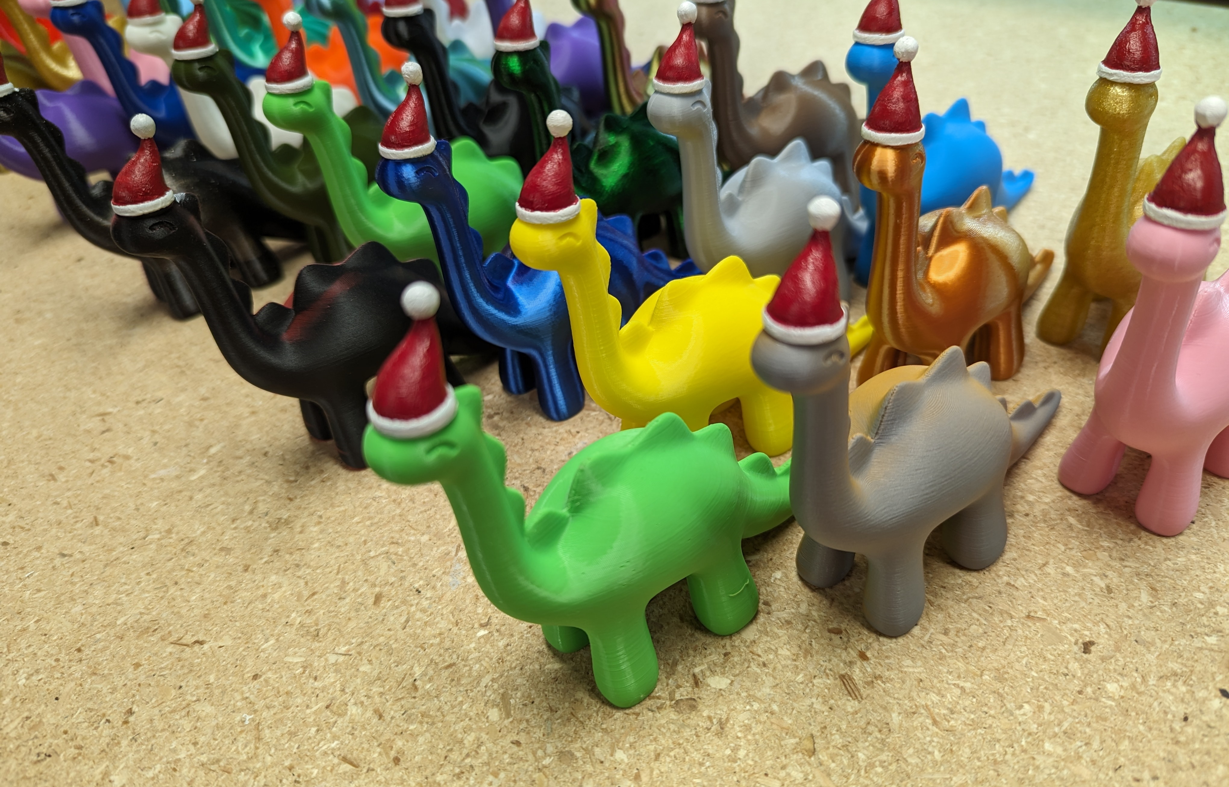 Cute Stylized Dinosaur Santa