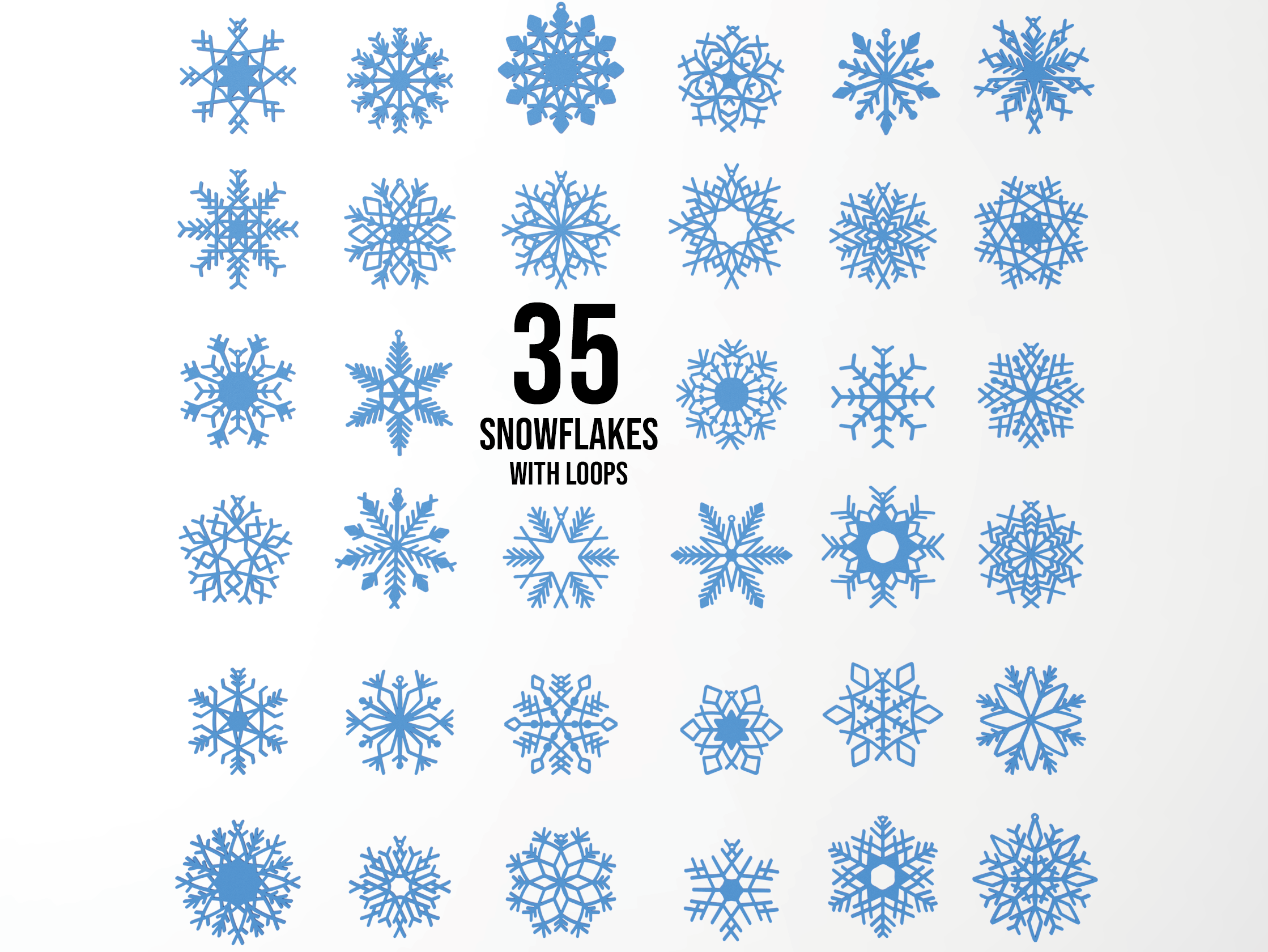 35 SNOWFLAKES PACK - CHRISTMAS DECORATION