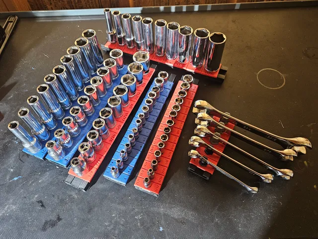 TrackTvist držač držača 3/4" 1/2" 3/8" 1/4" pogon SAE METRIC gridfiniti V2 Ključ ključ i organizator alata