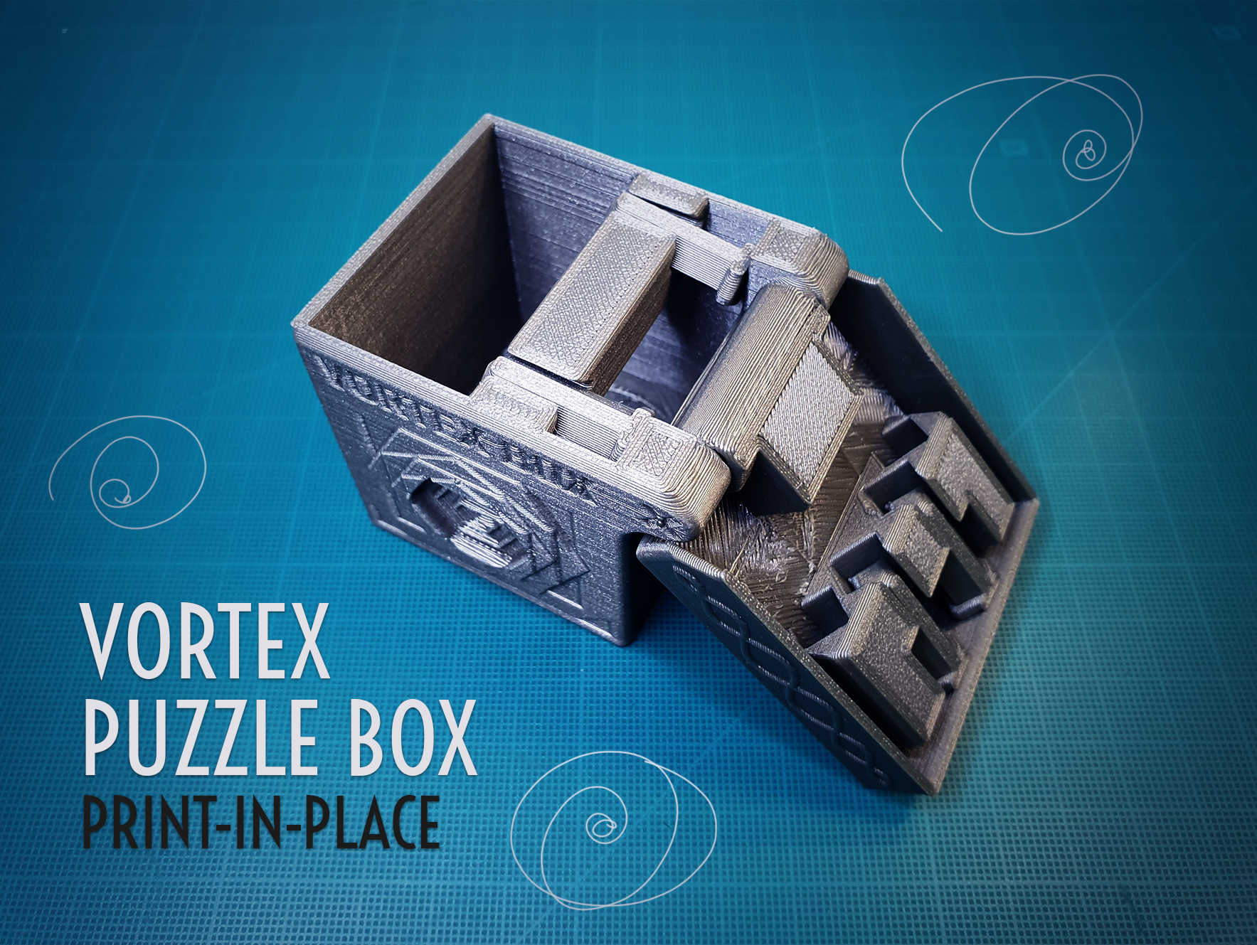 Vortex Puzzle Box PrintinPlace by Jaatinen Printables Store