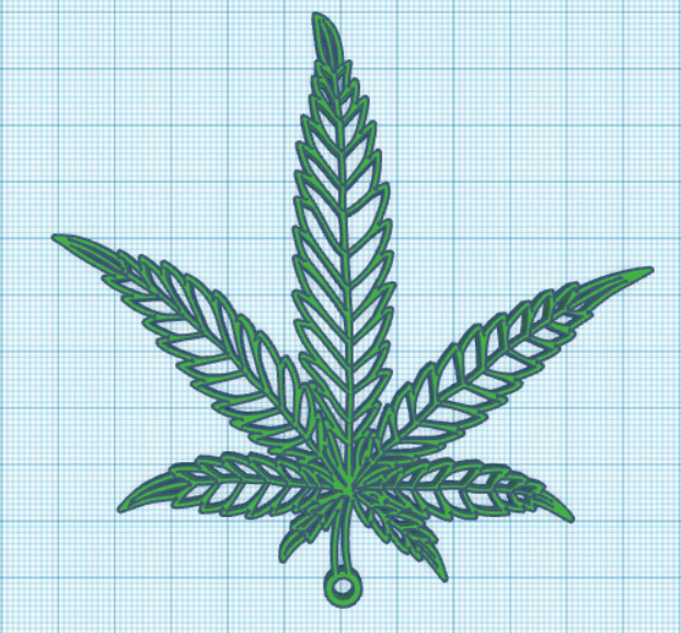Hemp leaf keychain
