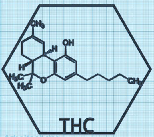 THC Molecule Wall Art