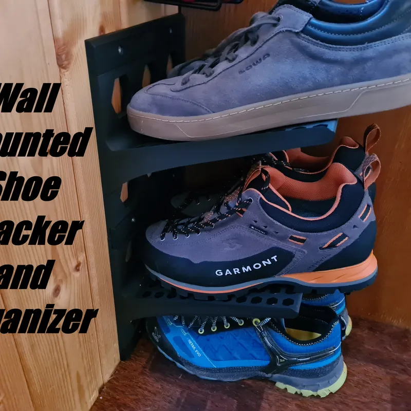 Wall Mounted Shoe Stacker by Flotschi, Download free STL model