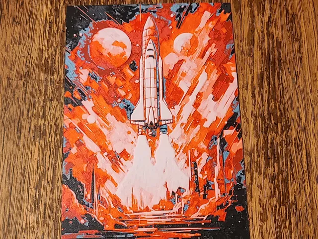 Rocketship Hueforge
