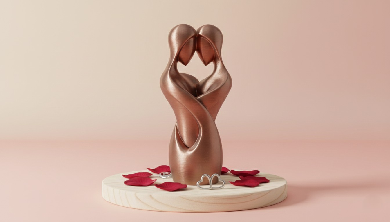 Two Souls, One Thought - Abstract Couple Sculpture