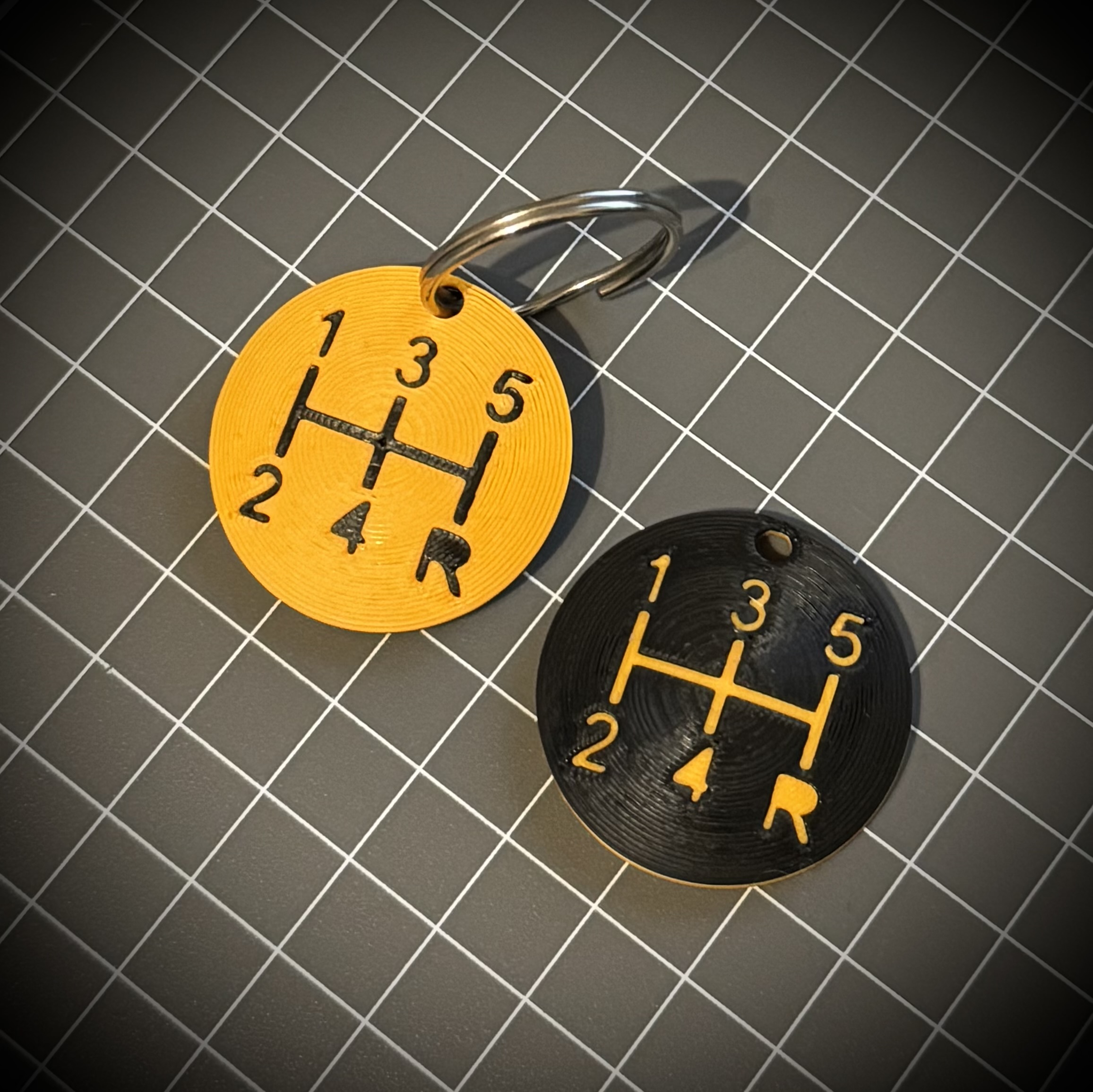 Stick / Gear Shift Dome Shaped Key Ring (2 piece for multicolor)