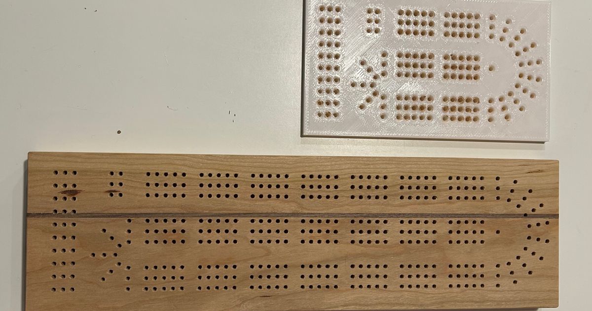 Cribbage board drilling template by middleagedspread Download free STL model