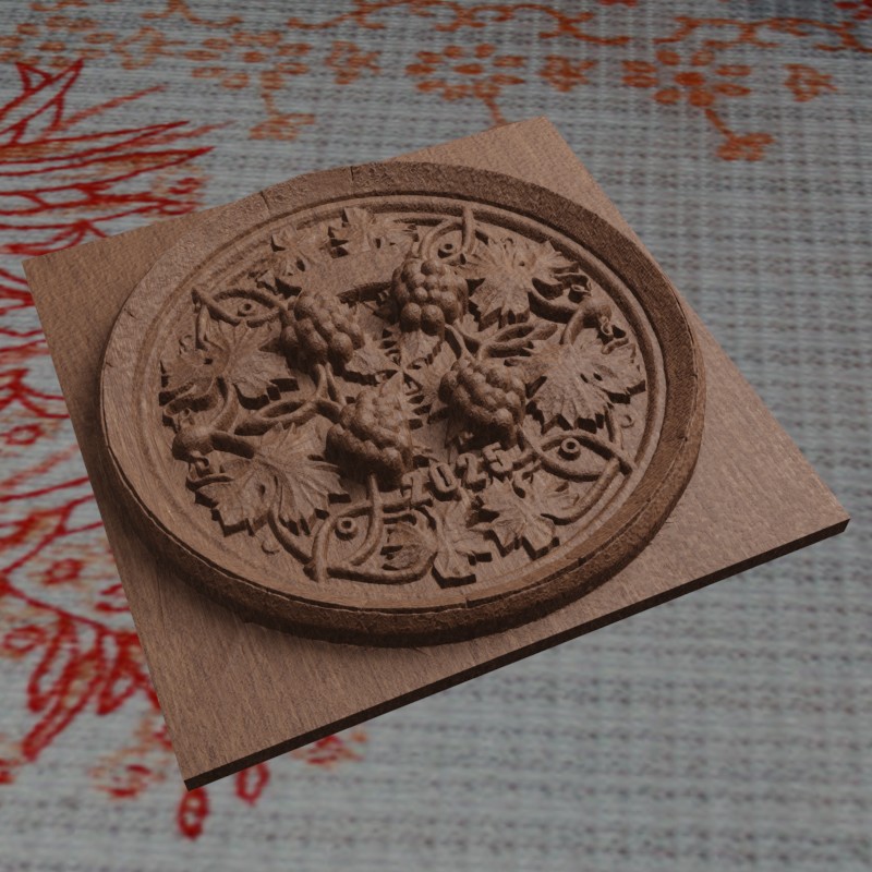 CNC Barrell Ornament mill Wine Leave