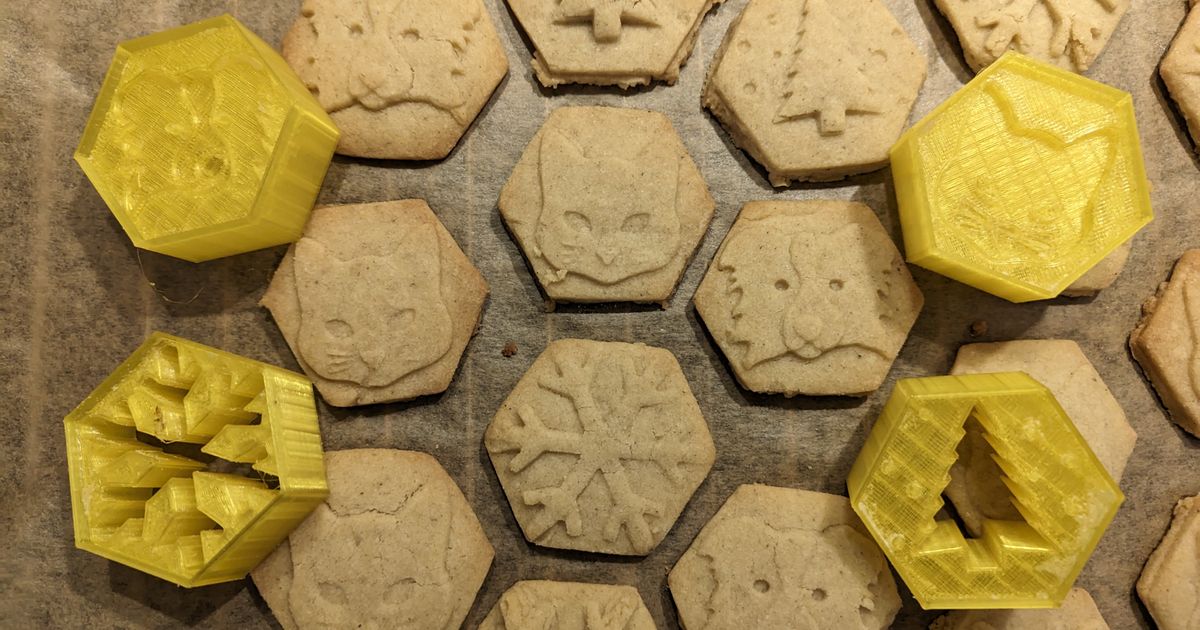 Cute Christmas Cookie Cutter + Stamps (XMas Tree, Snowflake, Cat, Dog