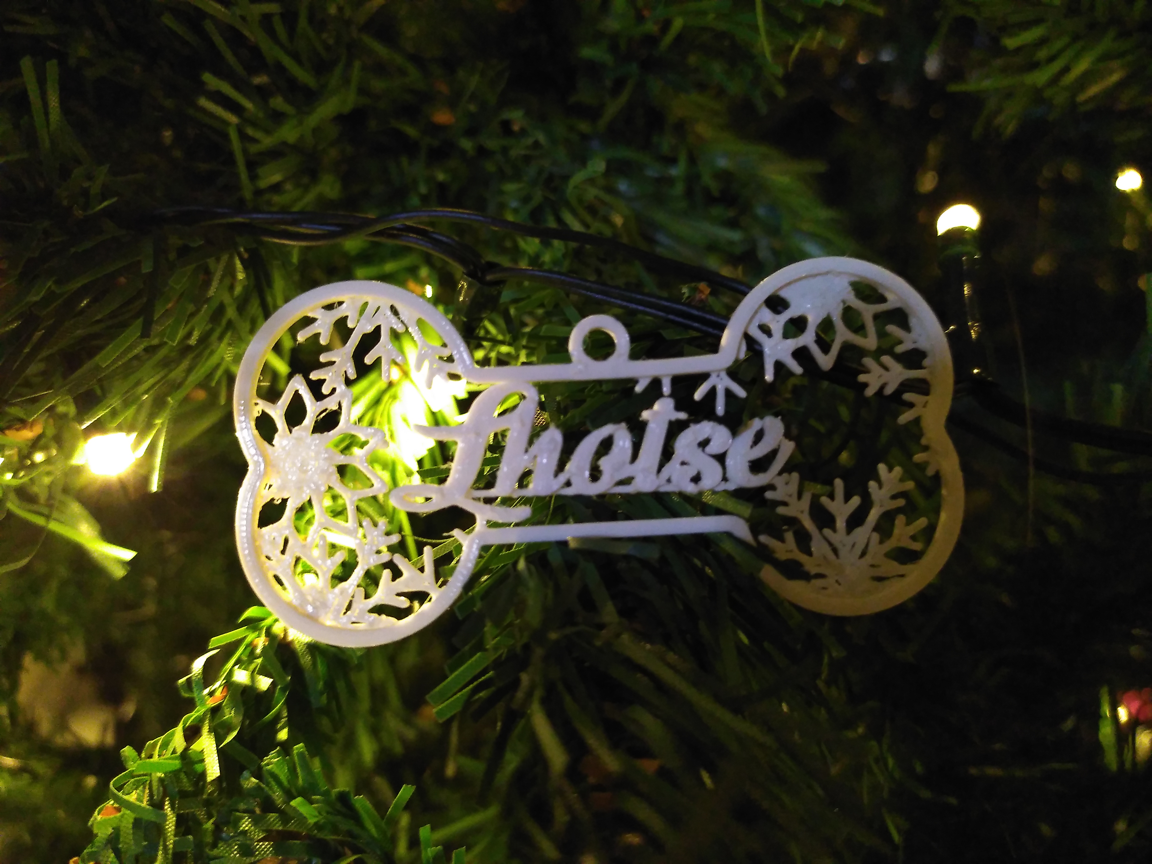 Customisable Dog Bone Snowflake Christmas Ornament