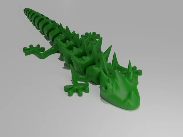 Articulated lizard with spikes