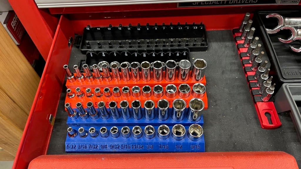 1/4" Drive SAE Socket Set Holder (5/32, 3/16, 7/32, 1/4, 9/32, 5/16, 11/32, 3/8, 7/16, 1/2, 9/16)