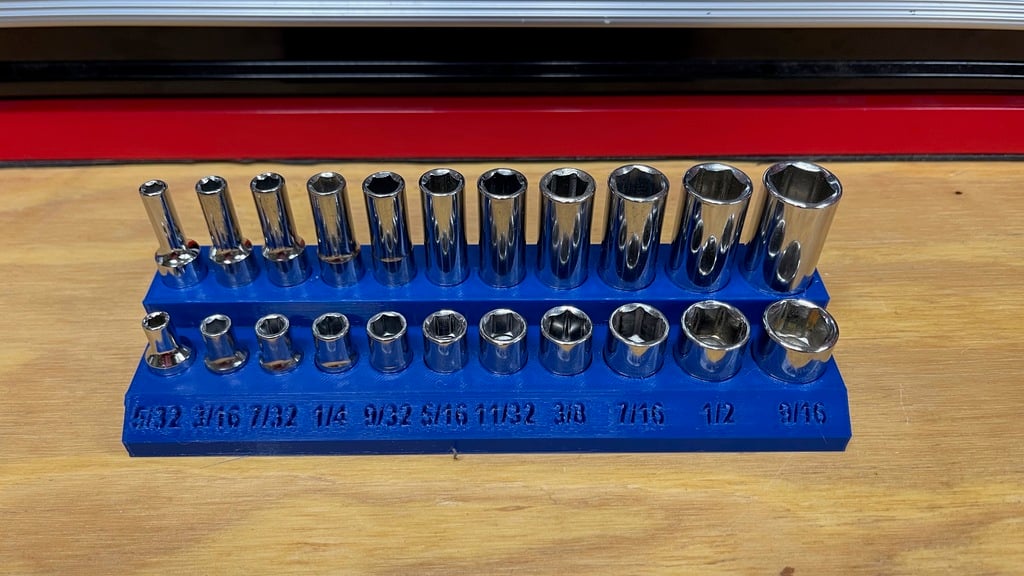 1/4" Drive SAE Socket Set Holder (5/32, 3/16, 7/32, 1/4, 9/32, 5/16, 11/32, 3/8, 7/16, 1/2, 9/16)