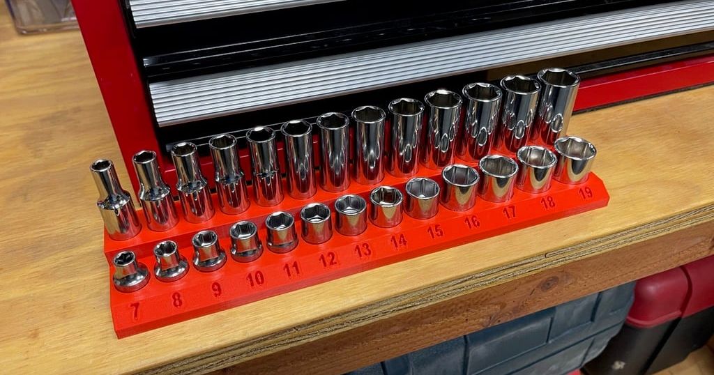 3/8" Drive Metric Socket Set Holder (7, 8, 9, 10, 11, 12, 13, 14, 15