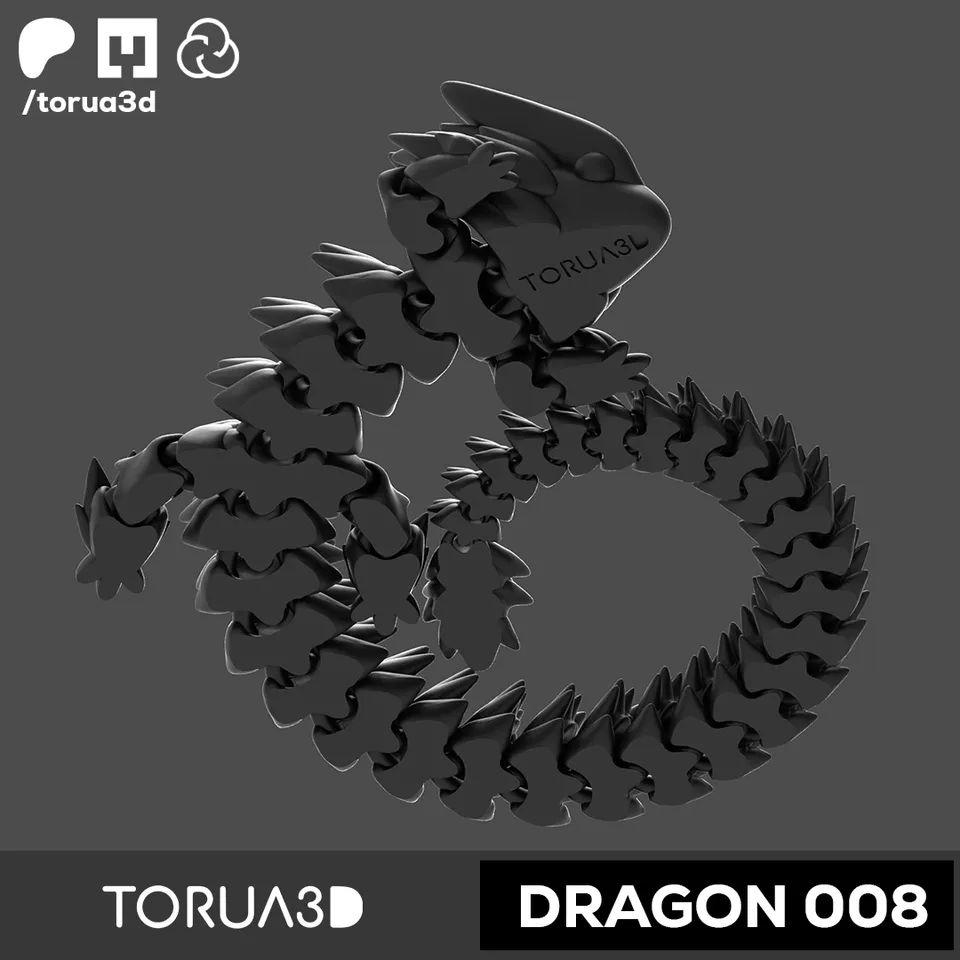 Articulated Dragon 008 | File STL by Torua3D | Printables Store