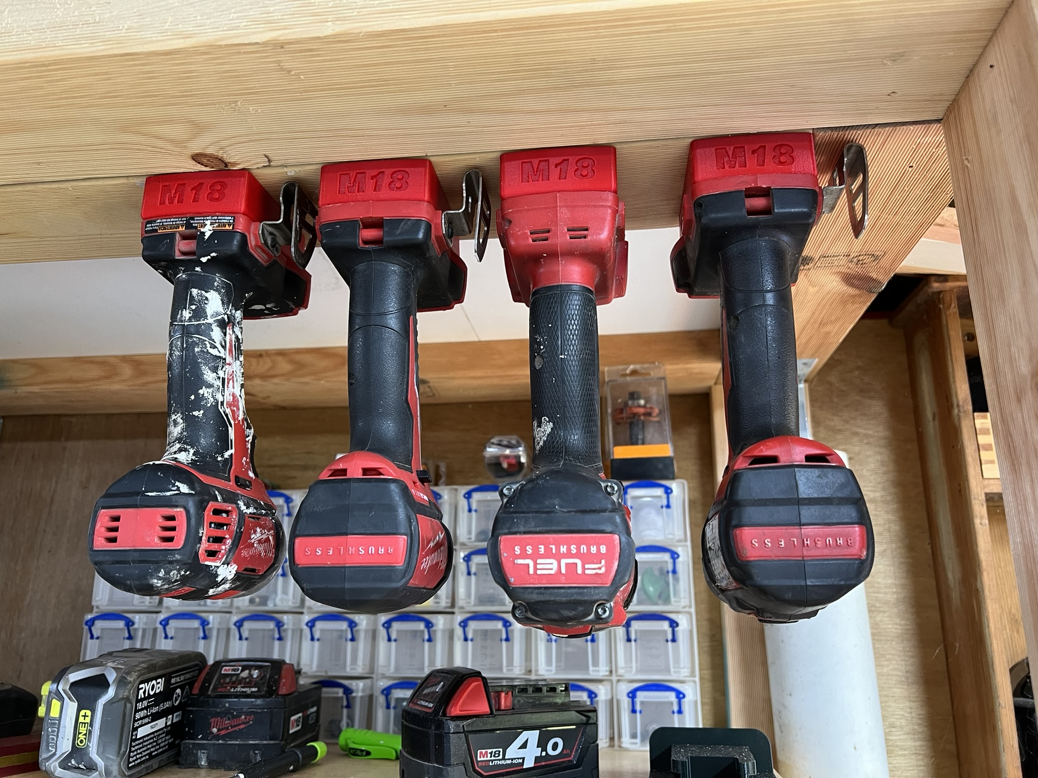 Milwaukee M18 tool mounts for workshop