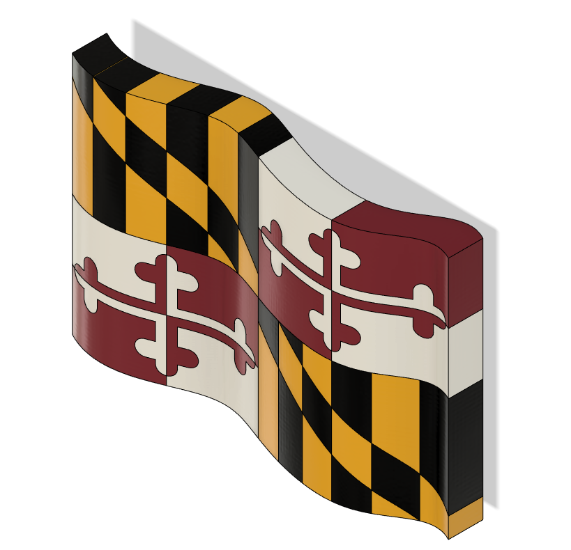 Waving Maryland Flag! by Phenoix3D | Download free STL model ...